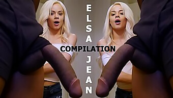 Petite Blonde Elsa Jean Takes On Big Black And White Cocks In This Compilation!